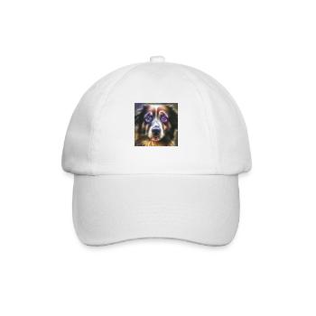 Australian Shepherd Hunderasse Hundeportrait - Baseballkappe - Weiß/Weiß - Vorne