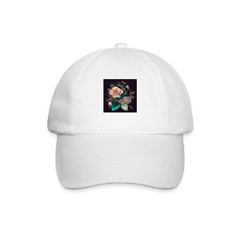 Floral Design 10 - Baseballkappe - Weiß/Weiß - Vorne