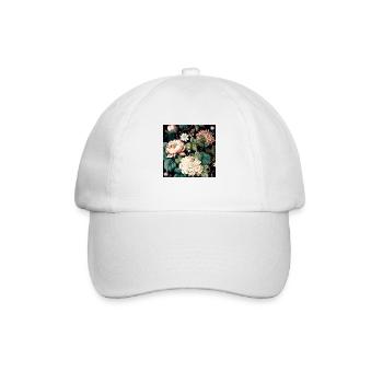 Floral Design 16 - Baseballkappe - Weiß/Weiß - Vorne