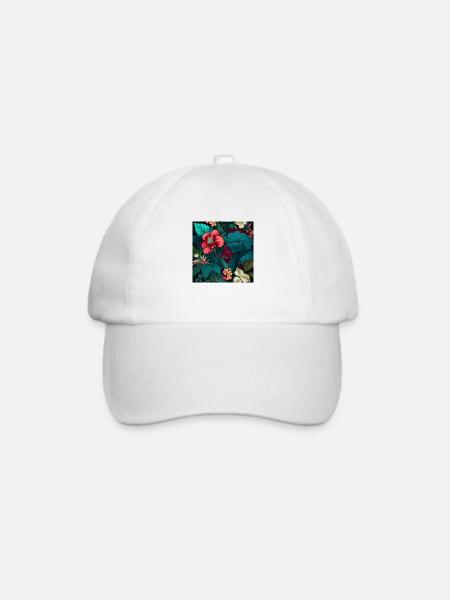 Floral Design 20 - Baseballkappe - Weiß/Weiß