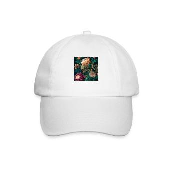 Floral Design 19 - Baseballkappe - Weiß/Weiß - Vorne