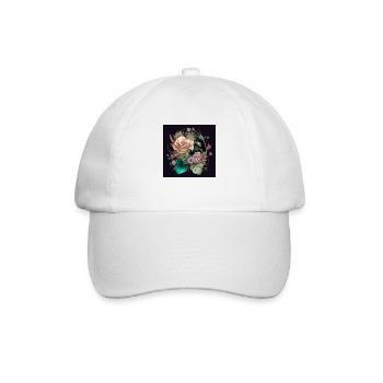 Floral Design 22 - Baseballkappe - Weiß/Weiß - Vorne