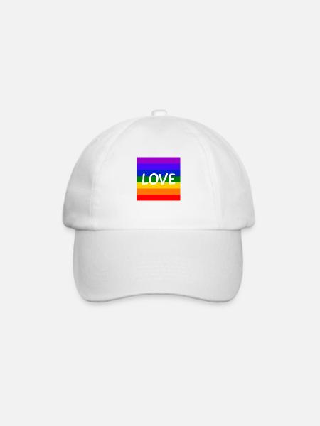 Liebe Regenbogen - Baseballkappe - Weiß/Weiß