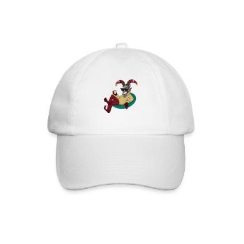 Krampus Percht Teufel 2306 - Baseballkappe - Weiß/Weiß - Vorne