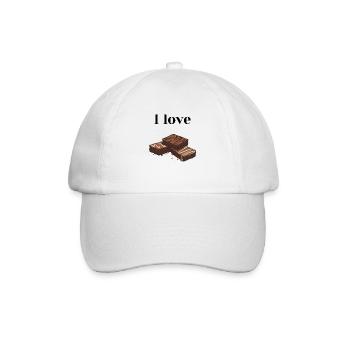 I love Brownies. - Baseballkappe - Weiß/Weiß - Vorne