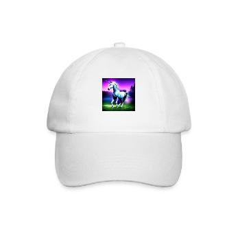 Weißes Einhorn - Baseballkappe - Weiß/Weiß - Vorne