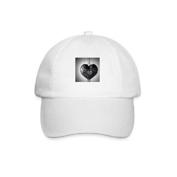 Metall Herz Schmuck - Baseballkappe - Weiß/Weiß - Vorne