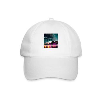 Synthwave Sport Auto digital art - Baseballkappe - Weiß/Weiß - Vorne
