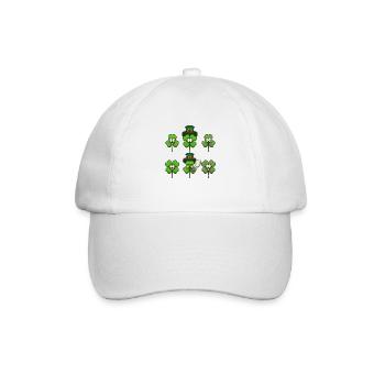 Niedliche vierblättrige Klee-Charaktere - Baseballkappe - Weiß/Weiß - Vorne