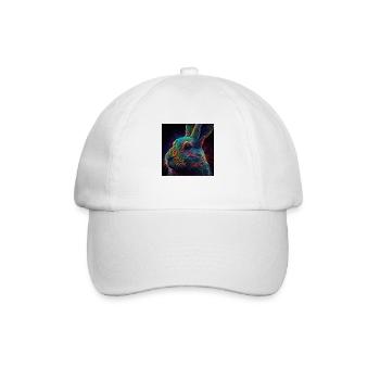Farbiger Hase, einzigartiges Design - Baseballkappe - Weiß/Weiß - Vorne