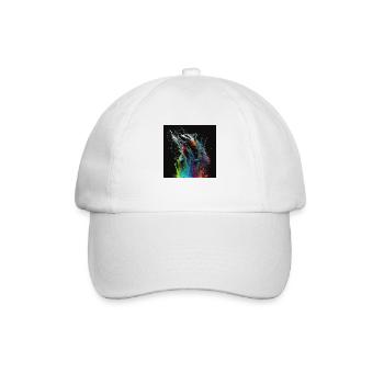 Farbiger Waschbär, einzigartiges Design - Baseballkappe - Weiß/Weiß - Vorne