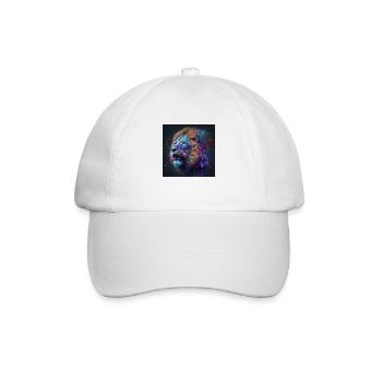 Farbiger Löwe, einzigartiges Design - Baseballkappe - Weiß/Weiß - Vorne
