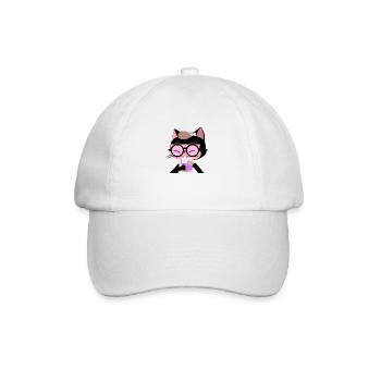 Minu die kleine Katze - Baseballkappe - Weiß/Weiß - Vorne