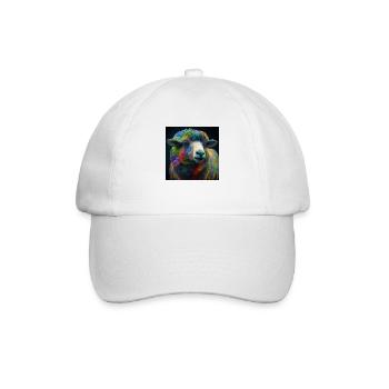 Farbiges Schaf, einzigartiges Design - Baseballkappe - Weiß/Weiß - Vorne