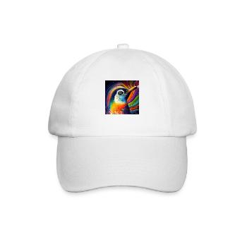 Farbiger Pinguin, einzigartiges Design, - Baseballkappe - Weiß/Weiß - Vorne