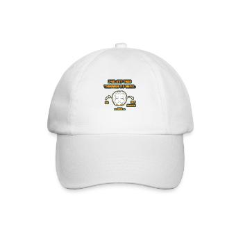 witziges Nicht-Nachdenken-Design / lustige Sprüche - Baseballkappe - Weiß/Weiß - Vorne