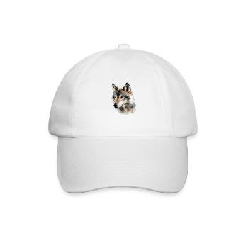 Ausdrucksstarker Polygon-Wolf – Wildtier - Baseballkappe - Weiß/Weiß - Vorne