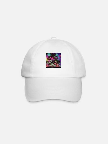 Neon Palm Beach - Baseballkappe - Weiß/Weiß