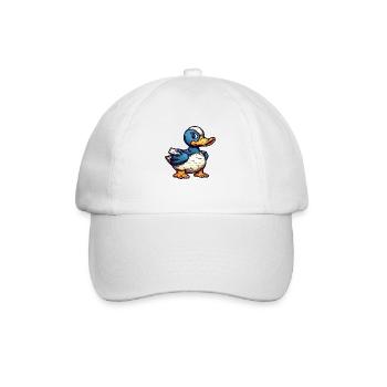 Kleines Entlein im Comic und Cartoon Look - Baseballkappe - Weiß/Weiß - Vorne