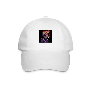Bad Ass [Pixelkunst] - Baseballkappe - Weiß/Weiß - Vorne
