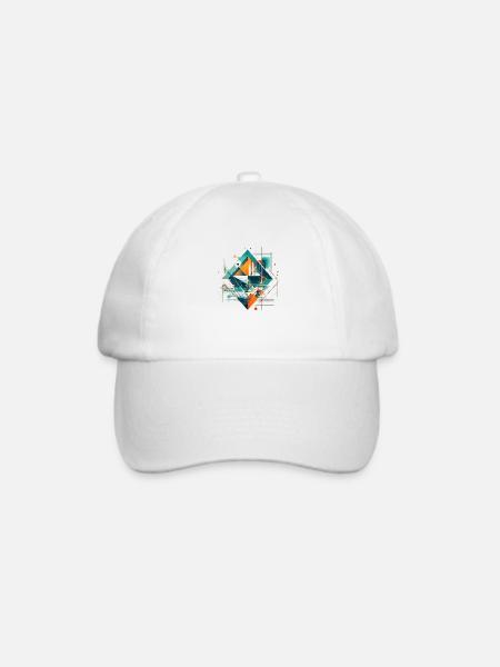 Cooles Geometrisches Ethno Motiv - Baseballkappe - Weiß/Weiß