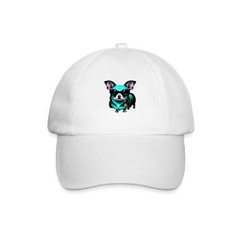 Chihuahua futuristisch neon - Baseballkappe - Weiß/Weiß - Vorne