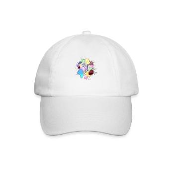 weißer indischer Kopfschmuck bunte Flecken - Baseballkappe - Weiß/Weiß - Vorne