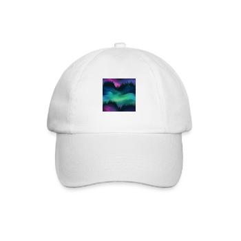 Celestial Lights: Polarlichter-Kollektion - Baseballkappe - Weiß/Weiß - Vorne