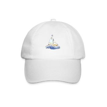Segelboot - Baseballkappe - Weiß/Weiß - Vorne