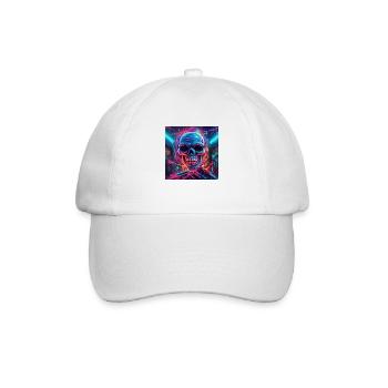 Elektro Skull Graffiti - Baseballkappe - Weiß/Weiß - Vorne