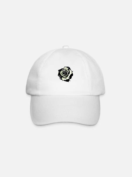 Rose - Baseballkappe - Weiß/Weiß