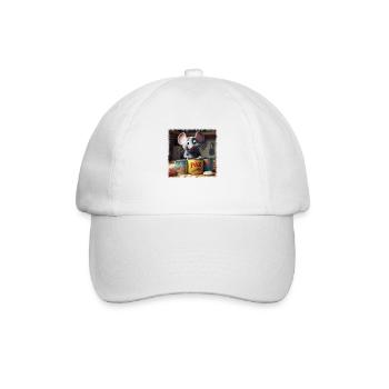 Hungrige Maus - Baseballkappe - Weiß/Weiß - Vorne