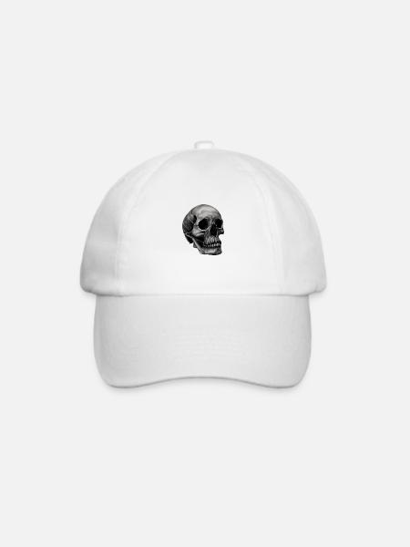 Totenkopf - Baseballkappe - Weiß/Weiß
