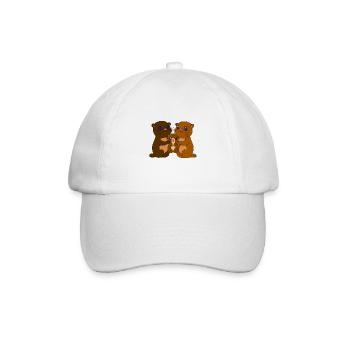 Goldige braune Otterfamilie, Mama, Papa und Kind - Baseballkappe - Weiß/Weiß - Vorne
