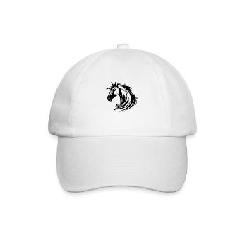 Pferd Pferdekopf Pony - Baseballkappe - Weiß/Weiß - Vorne
