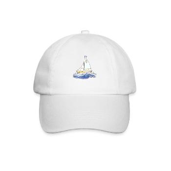 Segelboot - Baseballkappe - Weiß/Weiß - Vorne