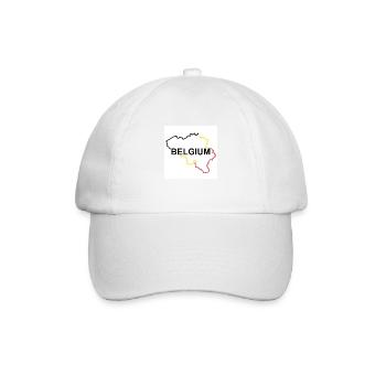 Landkarte von Belgien - Baseballkappe - Weiß/Weiß - Vorne