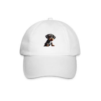 Dackelwelpe Hund Dachshund Hunde Hundehalter - Baseballkappe - Weiß/Weiß - Vorne