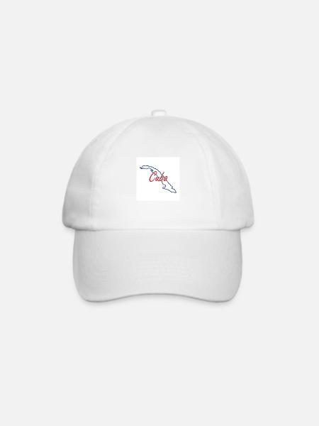 Karte von Kuba - Baseballkappe - Weiß/Weiß