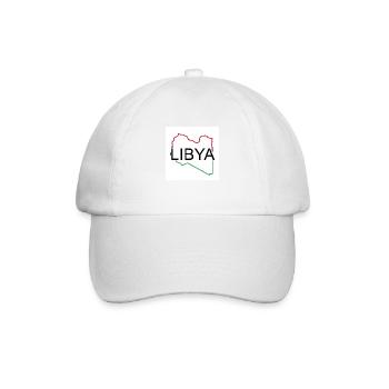 Landkarte von Libyen - Baseballkappe - Weiß/Weiß - Vorne
