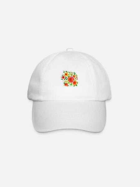 Farbenfroher Blumenstrauß Floral Bouquet Aquarell - Baseballkappe - Weiß/Weiß