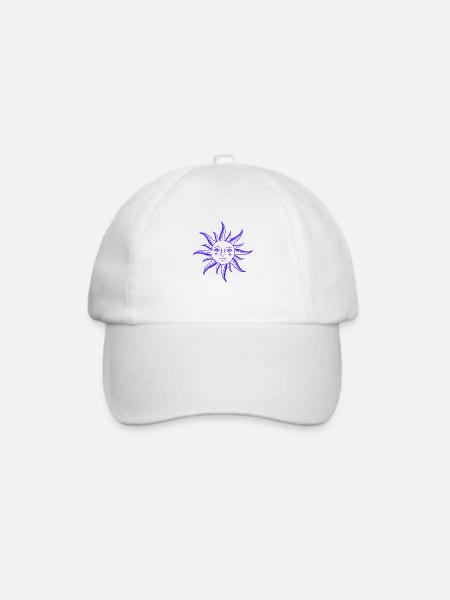 sonne gesicht heilige geometrie yoga Geschenkidee - Baseballkappe - Weiß/Weiß