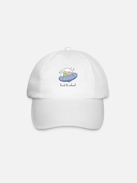 Space School Shirt, Back To School Gifts - Baseballkappe - Weiß/Weiß