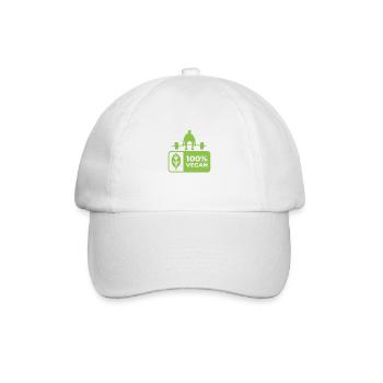 Veganer Stil mit Herz: Einzigartiges Design - Baseballkappe - Weiß/Weiß - Vorne