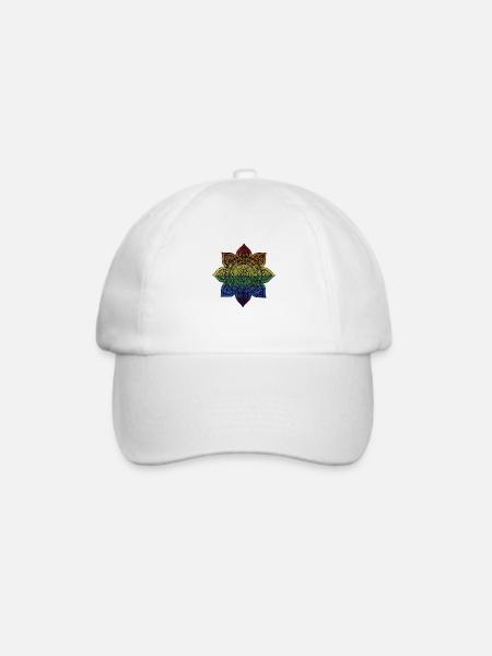 Mandala - Baseballkappe - Weiß/Weiß