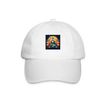 Buddha Artwork - Baseballkappe - Weiß/Weiß - Vorne