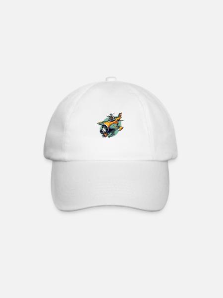 Drohnen-Flugzeug - Baseballkappe - Weiß/Weiß