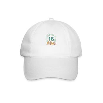 16-jähriges Jubiläum - Tierischer Geburtstag - Baseballkappe - Weiß/Weiß - Vorne