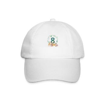 8-jähriges Jubiläum - achtes Jubiläum Tiere - Baseballkappe - Weiß/Weiß - Vorne