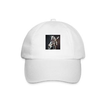 lustiges Einhorn mit E-Gitarre - Baseballkappe - Weiß/Weiß - Vorne